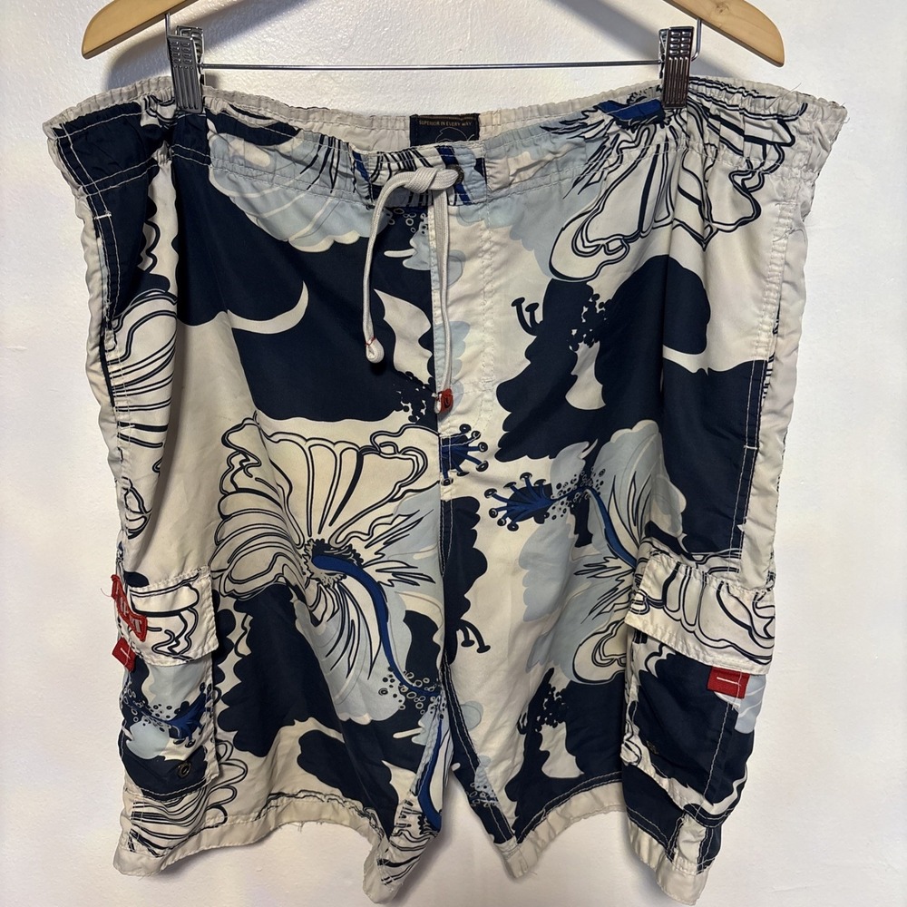 B.split stretch limited edition boardshort swim trunk drawstring multicolor sz L